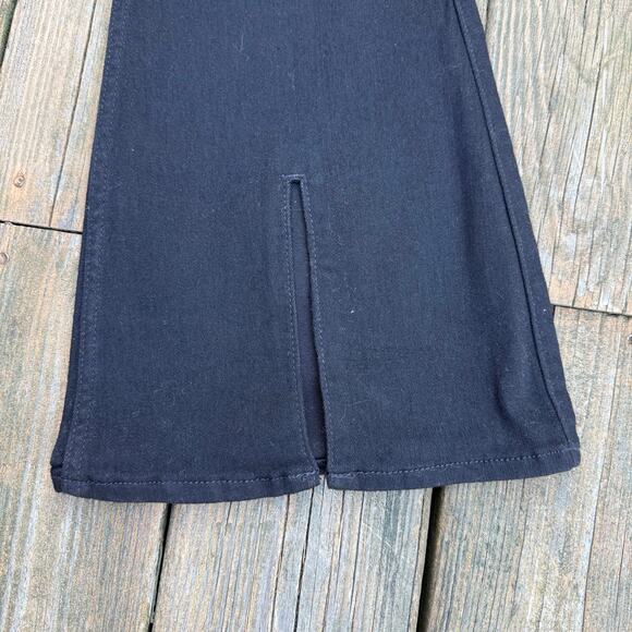 Hollister Women’s Black High Rise Flare Jeans Front Slit Hem Size 7R W28 L31 NWT - Picture 3 of 5